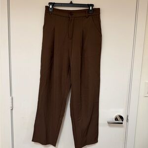 DAZY - Women's Brown High-Waist Tailored Pants